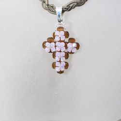 Pendant 30cm - Serina-Khaki Braid - Pendant 30cm - Laiton argenté
